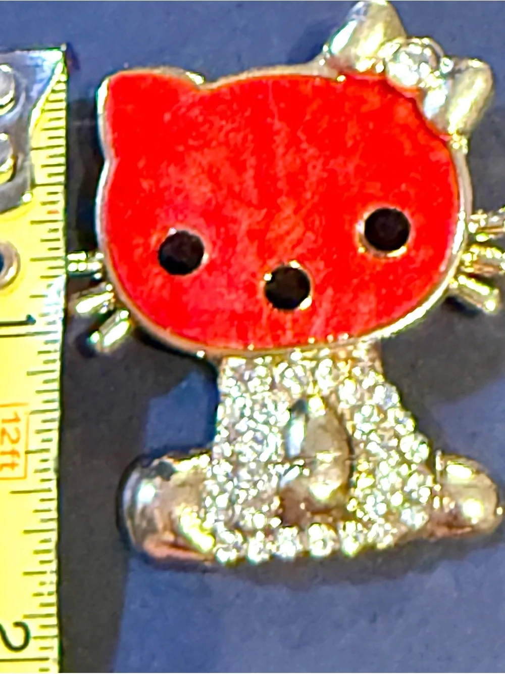 Red Crystal Hello Kitty Brooch